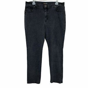 Lee Relaxed Fit Straight Leg Jeans Womens 18 Long Black Cotton Blend Mid Rise